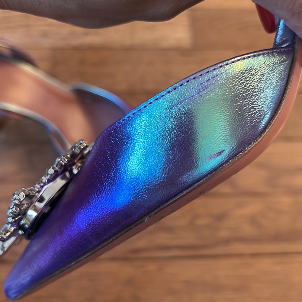 AMINA MUADDI iridescent Begum Leather Slingback Pumps - Picture 10 of 12